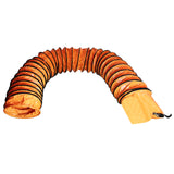 Professionele MAXBLAST ventilator met een feloranje, flexibele slang van 6 meter, ideaal voor ventilatie en luchtcirculatie