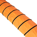 Oranje flexibele slang met zwarte randen, ontworpen voor de MAXBLAST professionele ventilator, ideaal voor luchtcirculatie en ventilatie