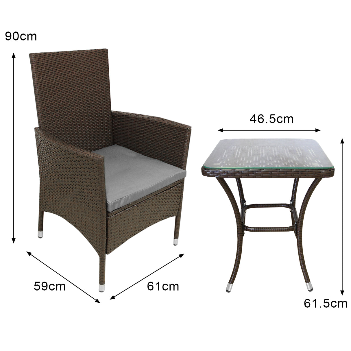 Jardí Rattan Bistroset Bruin