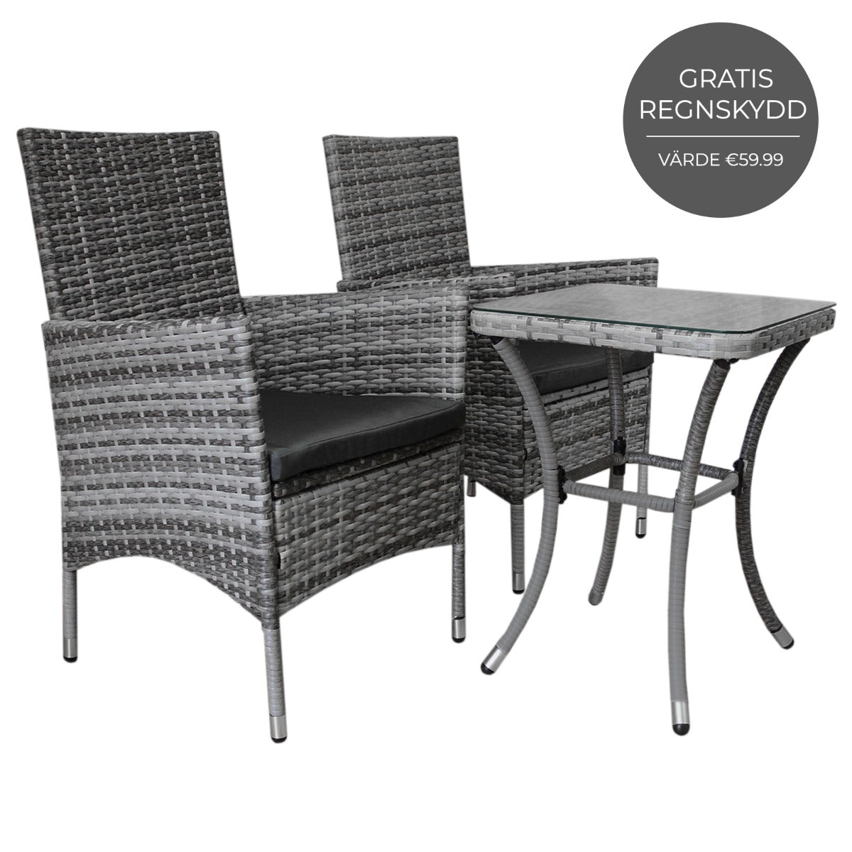 Jardí Bistroset - Grijs - 3-delig