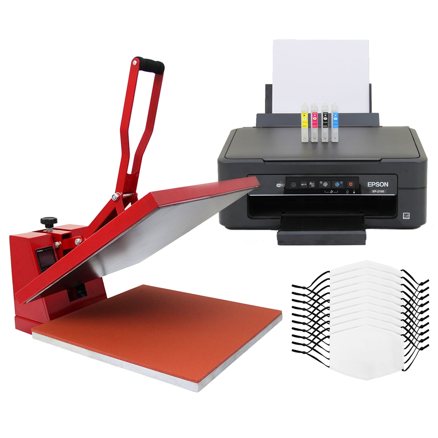 Bundel: 10 Sublimatie Mondkapjes - Clam Hittepers - Sublimatie printer