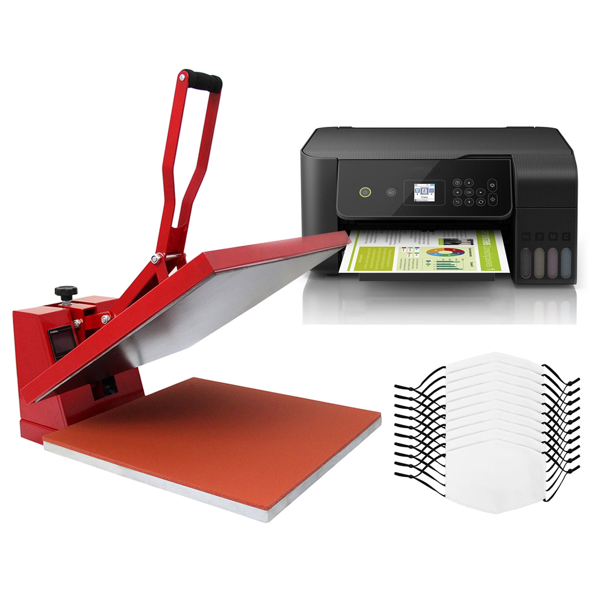 Bundel: 10 Sublimatie Mondkapjes - Hittepers - Printer eco tank