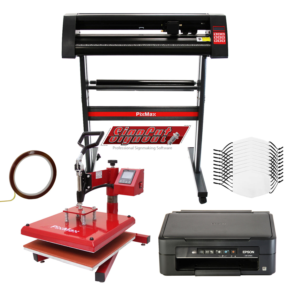 10 Gezichtsmaskers, Swing Hittepers, Inktank-Printer, Vinylsnijder & Signcut Pro