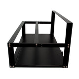 Zwart metalen frame voor 6-8 GPU mining rigs, stevig ontwerp met open structuur voor optimale ventilatie en toegang