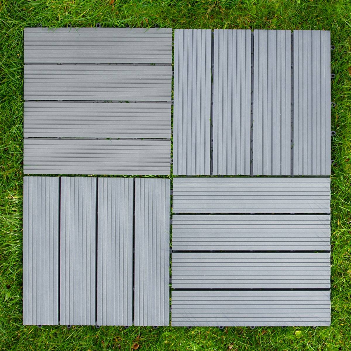 66 x WPC Terrasplanken 30x30cm - Grijs