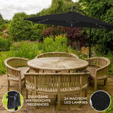 Zweefparasol 3m met LED verlichting - Zwart