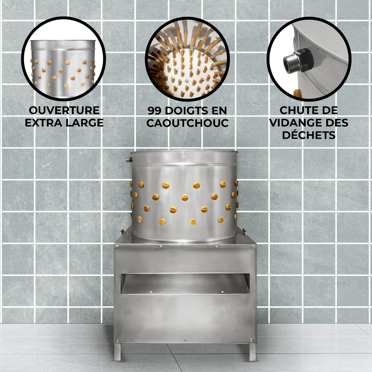 KuKoo Gevogelte Plukmachine – 50cm