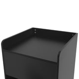 Afvalbak & Dienbladhouder Hout - Zwart - 100 Liter