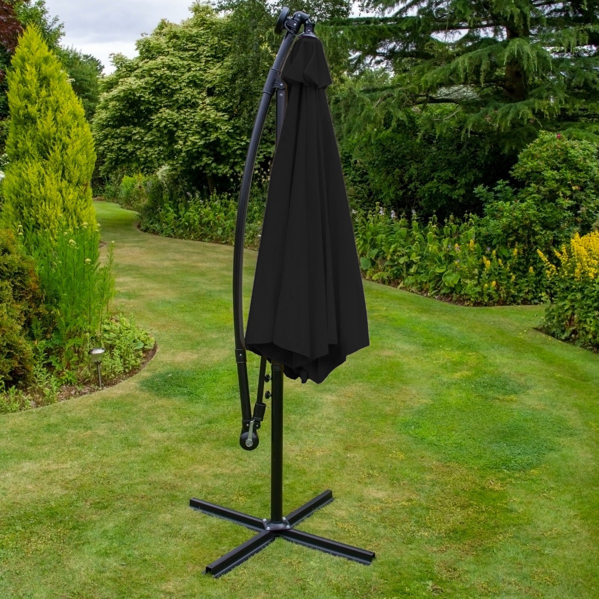 Zweefparasol 3m met LED verlichting - Zwart