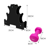 Set van 12 kg neopreen halters met rek