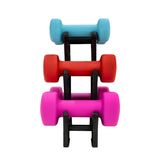 Set van 12 kg neopreen halters met rek