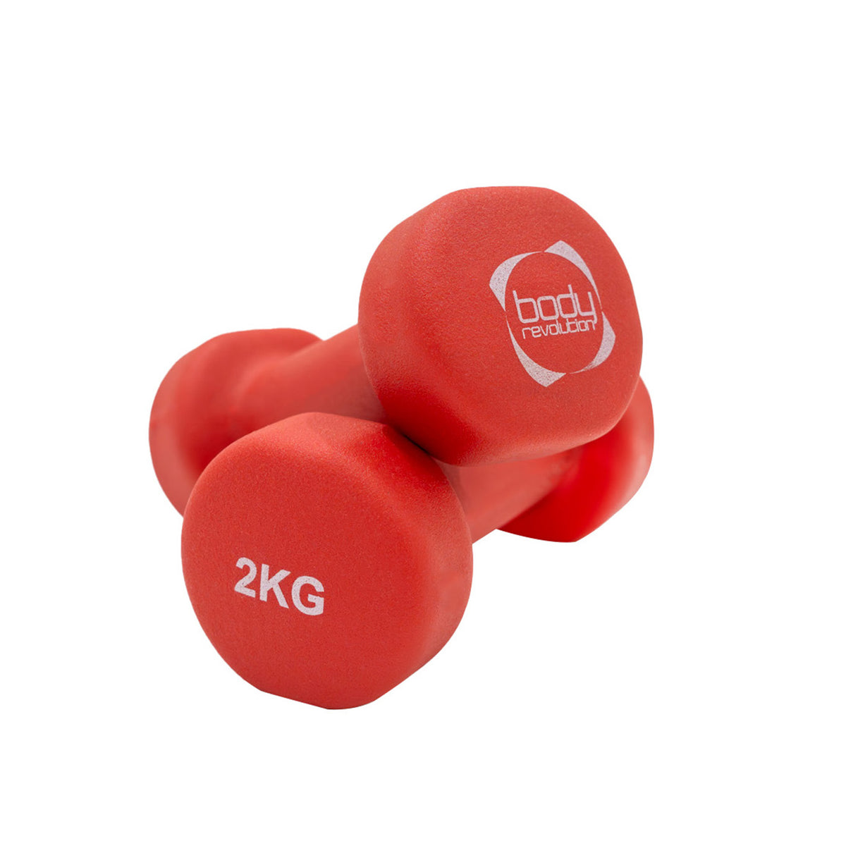Set van 12 kg neopreen halters met rek