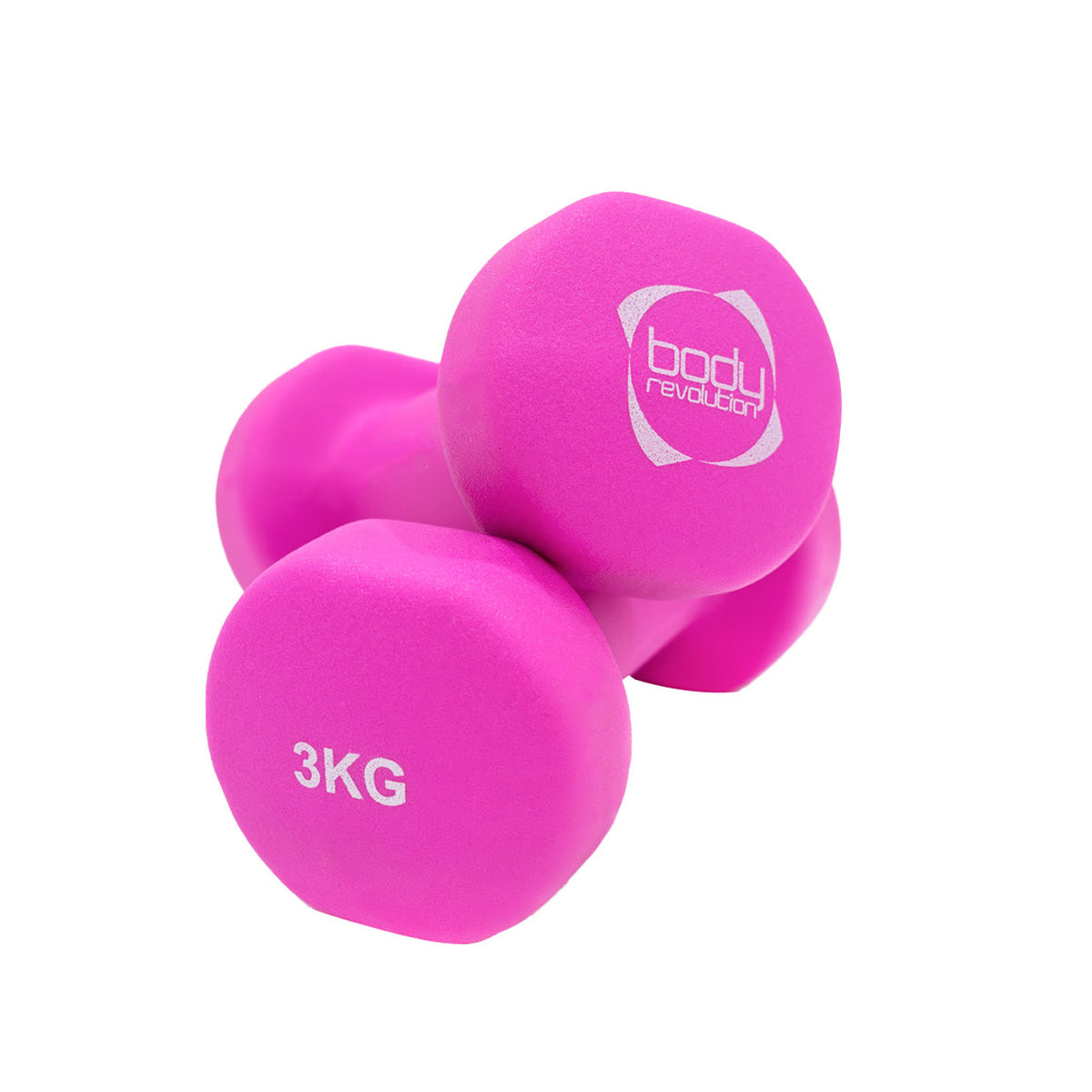 Set van 12 kg neopreen halters met rek