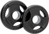 Body Revolution 2 x 1.25kg Olympische Tri-Grip Rubber Halterschijven - Zwart