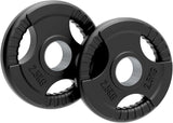 Body Revolution 2 x 2.5kg Olympische Tri-Grip Rubber Halterschijven - Zwart