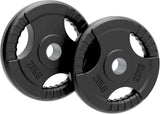 Body Revolution 2 x 20kg Olympische Tri-Grip Rubber Gewichtsschijven - Zwart
