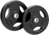 Body Revolution 2 x 25kg Olympische Tri-Grip Rubber Gewichtschijven - Zwart