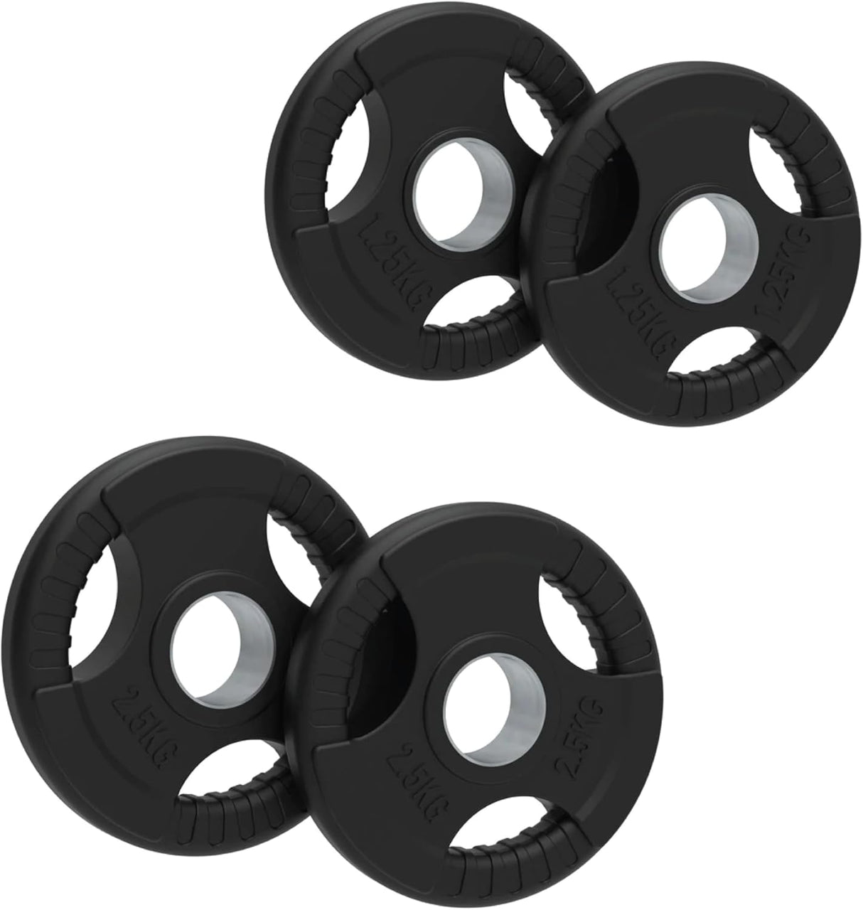 Body Revolution 2 x 1,25 kg & 2 x 2,5 kg 7,5 kg Olympische Tri-Grip Rubber Gewichtenschijven - Zwart