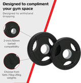 Body Revolution 2 x 2,5kg & 2 x 10kg 25kg Olympische Tri-Grip Rubber Gewichtenschijven - Zwart