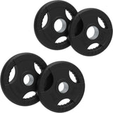 Body Revolution 2 x 2,5kg & 2 x 5kg 15kg Olympische Tri-Grip Rubber Gewichtenschijven - Zwart
