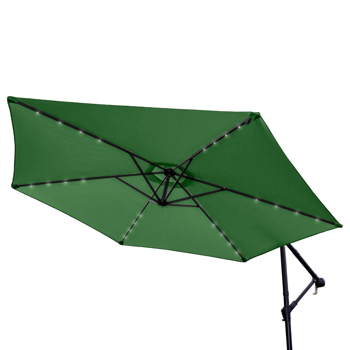 Groen 3m LED Zweefparasol met een eenvoudige voet