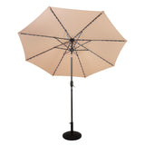 LED Kantelbare Stokparasol 2.7 m met Parasolvoet - Beige