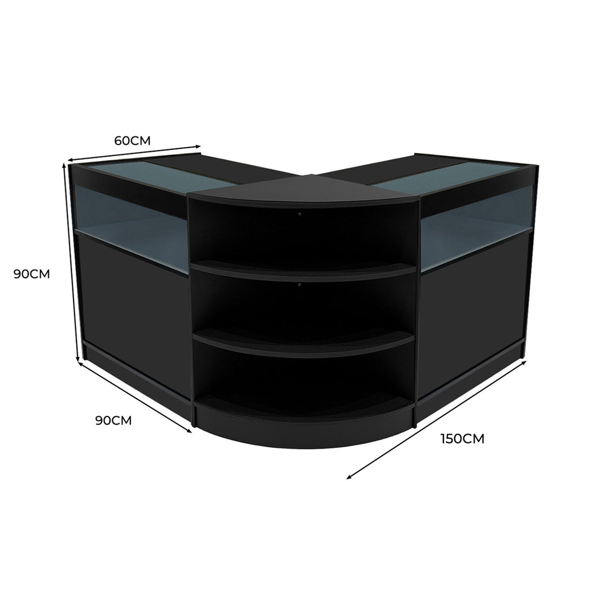 Theseus LED Winkel Toonbank Set LM60 & 2 x B900 - Zwart