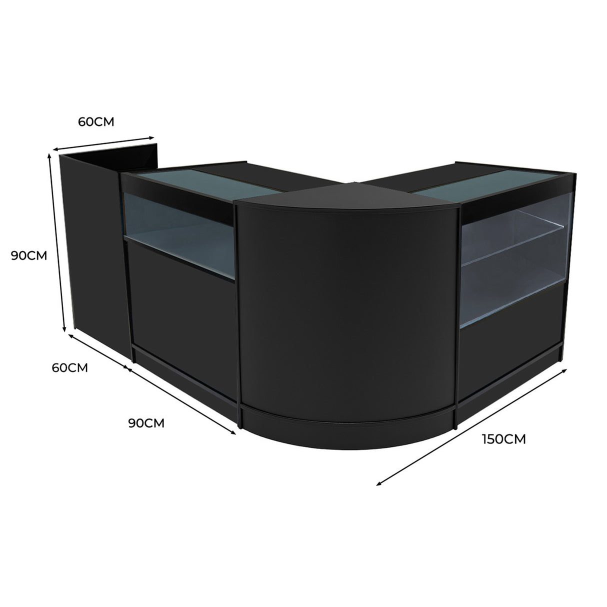 Gravity LED Winkel Toonbank Set B900, C900, TB60 & CM60 - Zwart