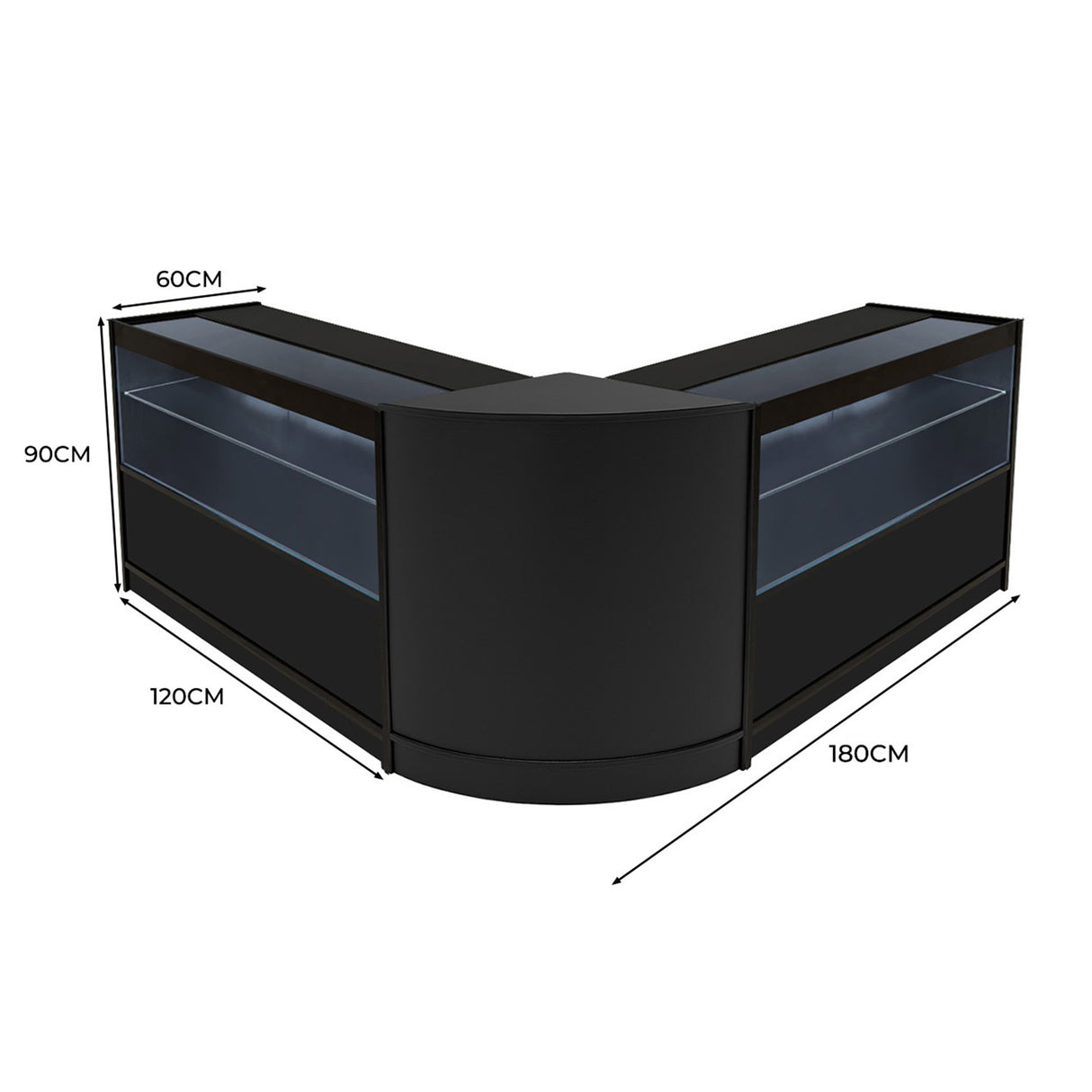 Selene LED Winkel Toonbank Set CM60 & 2 x C1200 - Zwart