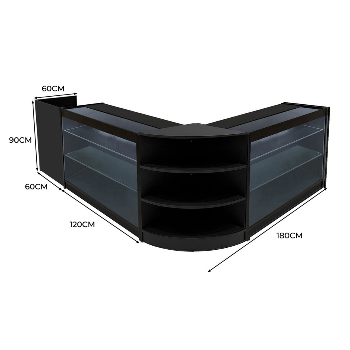 Astro LED Winkel Toonbank Set LM60, TB60 & 2 x K1200 - Zwart