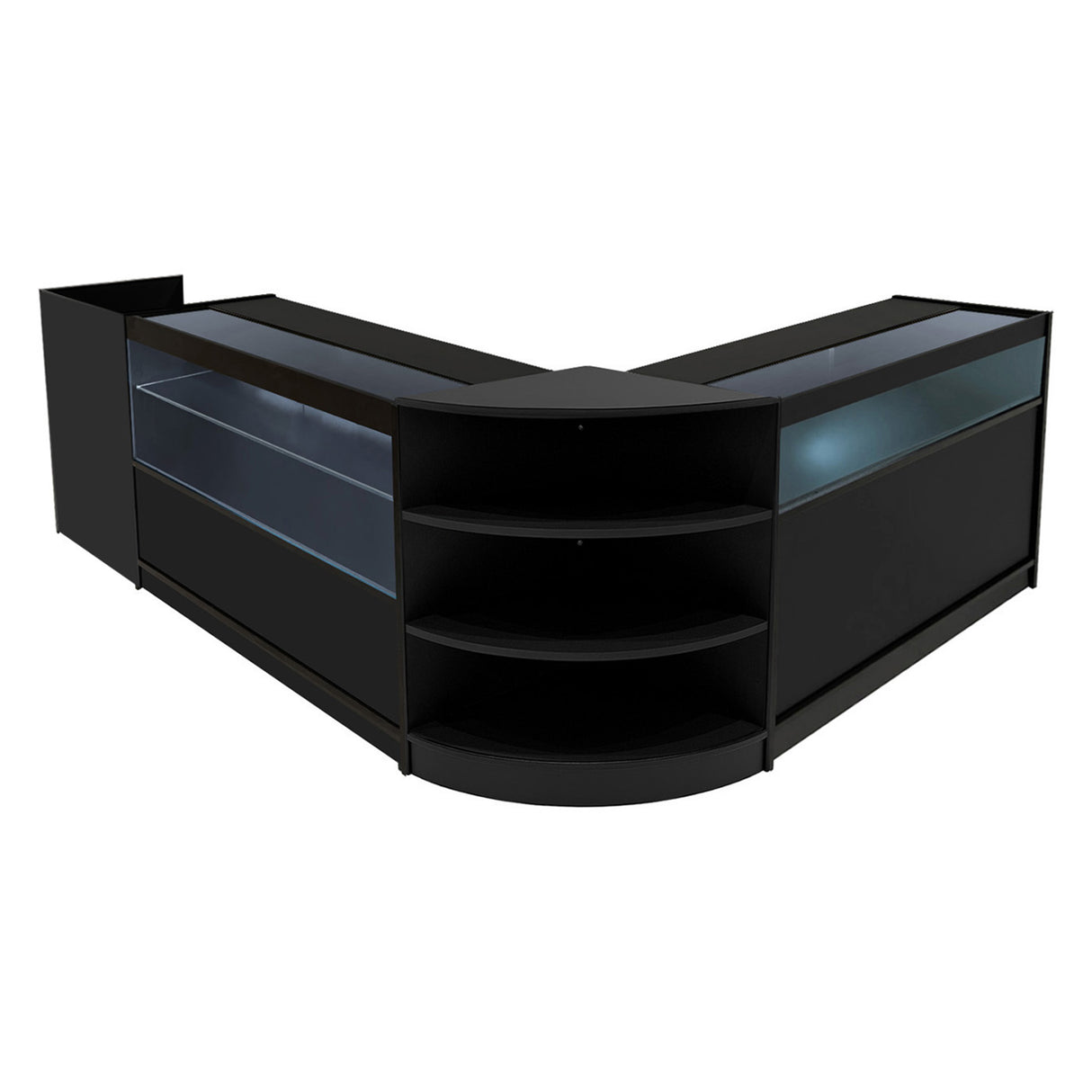 Europa LED Winkel Toonbank Set B1200, C1200, TB60 & LM60 - Zwart