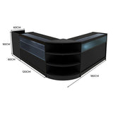 Europa LED Winkel Toonbank Set B1200, C1200, TB60 & LM60 - Zwart