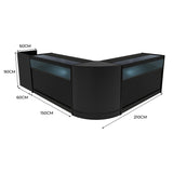 Luna LED Winkel Toonbank Set CM60, TB60 & 2 x B1500 - Zwart