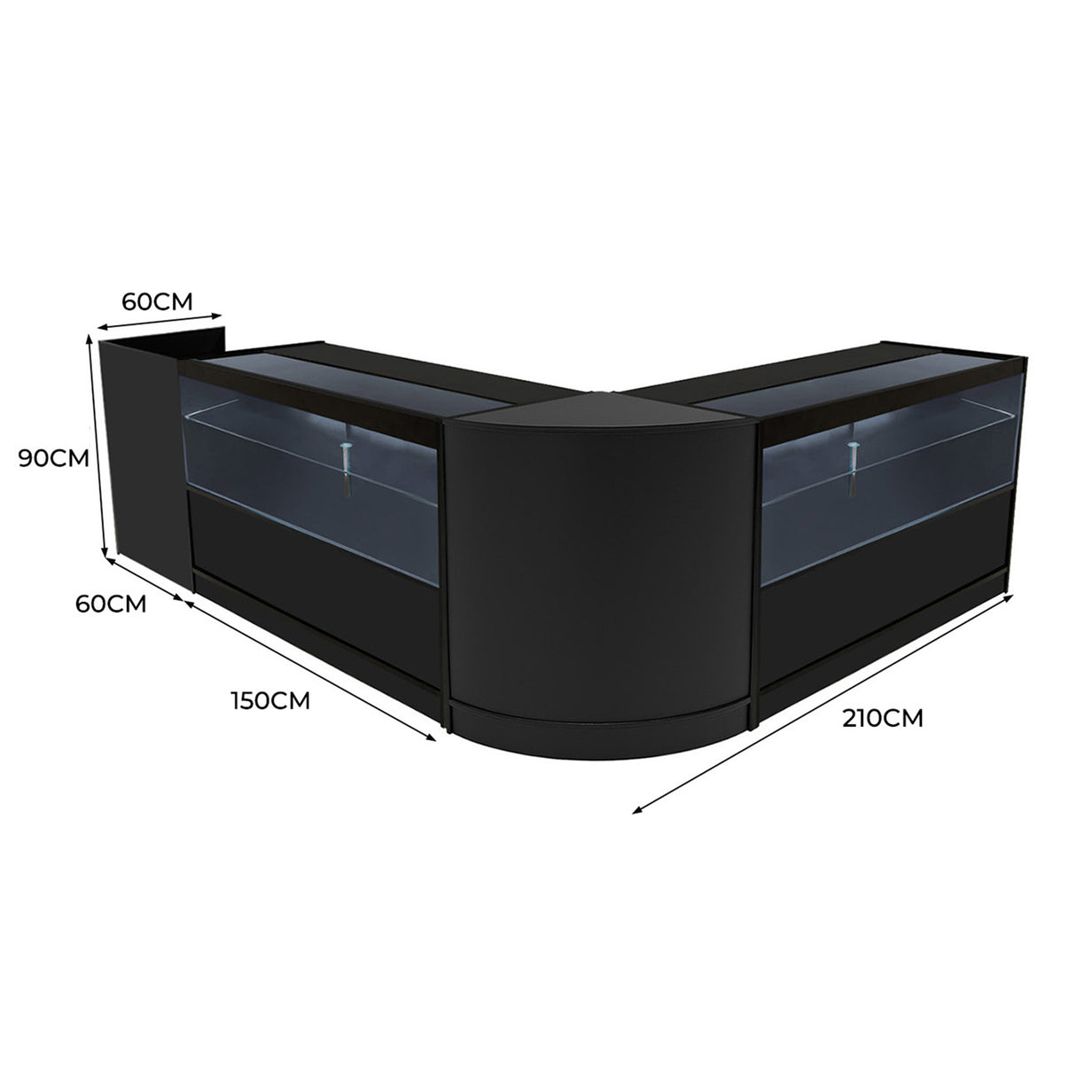 Phoenix LED Winkel Toonbank Set CM60, TB60 & 2 x C1500 - Zwart