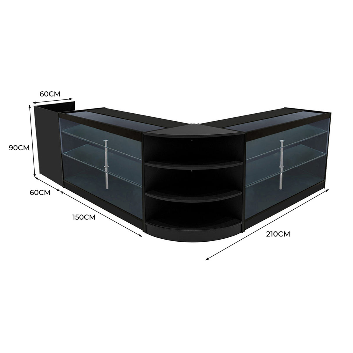 Astro LED Winkel Toonbank Set LM60, TB60 & 2 x K1500 - Zwart