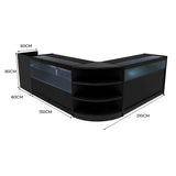 Europa LED Winkel Toonbank Set B1500, C1500, TB60 & LM60 - Zwart