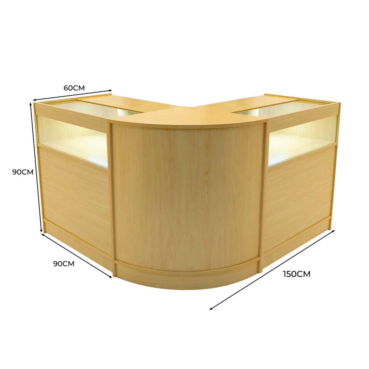Iris LED Winkel Toonbank Set CM60 & 2 x B900 - Esdoorn