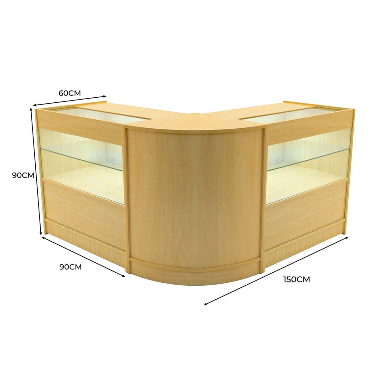 Selene LED Winkel Toonbank Set CM60 & 2 x C900 - Esdoorn