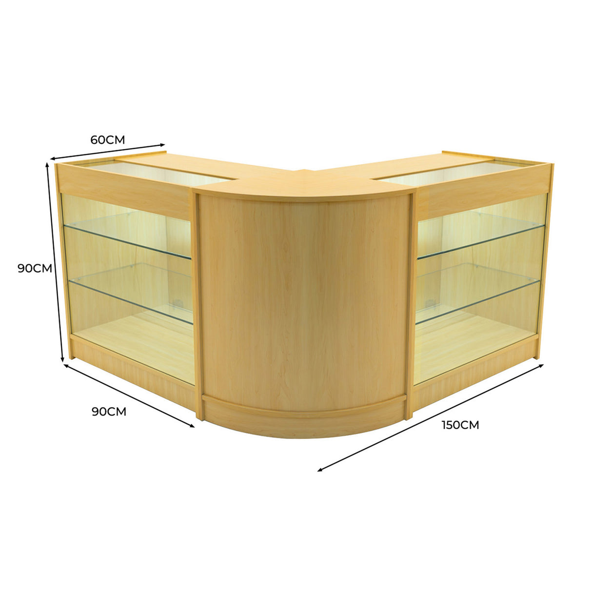 Helios LED Winkel Toonbank Set CM60 & 2 x K900 - Esdoorn