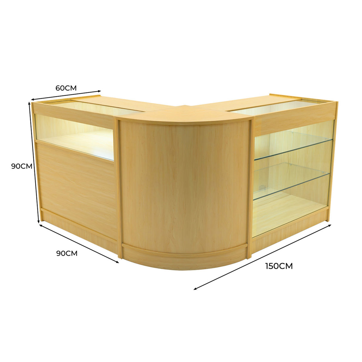 Triton LED Winkel Toonbank Set K900, B900 & CM60 - Esdoorn