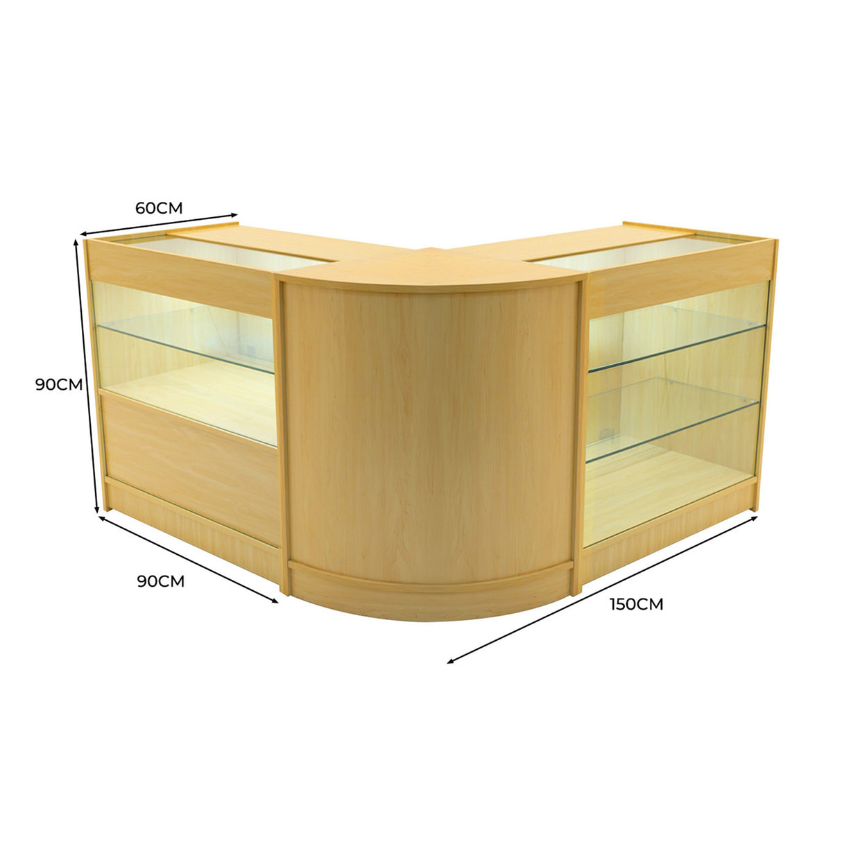 Hera LED Winkel Toonbank Set K900, C900 & CM60 - Esdoorn
