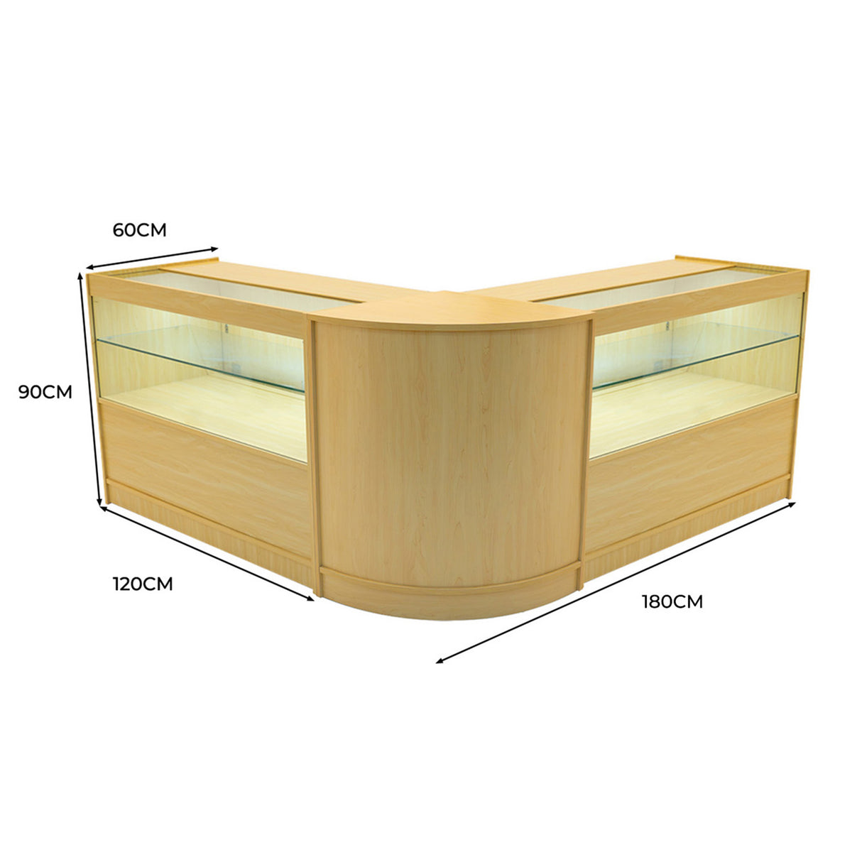 Selene LED Winkel Toonbank Set CM60 & 2 x C1200 - Esdoorn