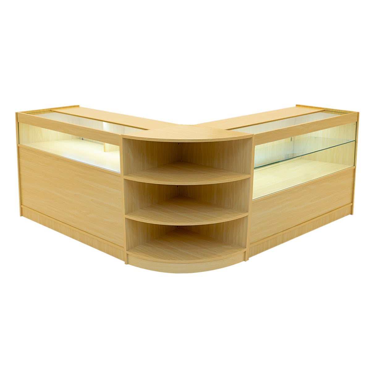 Harmonia LED Winkel Toonbank Set B1200, C1200 & LM60 - Esdoorn