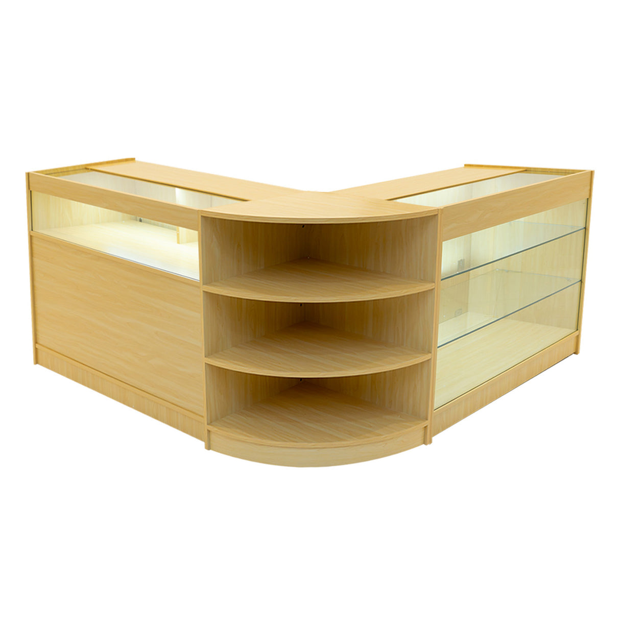 Demeter LED Winkel Toonbank Set K1200, B1200 & LM60 - Esdoorn