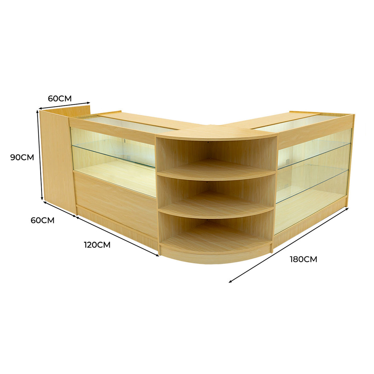 Theia LED Winkel Toonbank Set K1200, C1200, TB60 & LM60 - Esdoorn