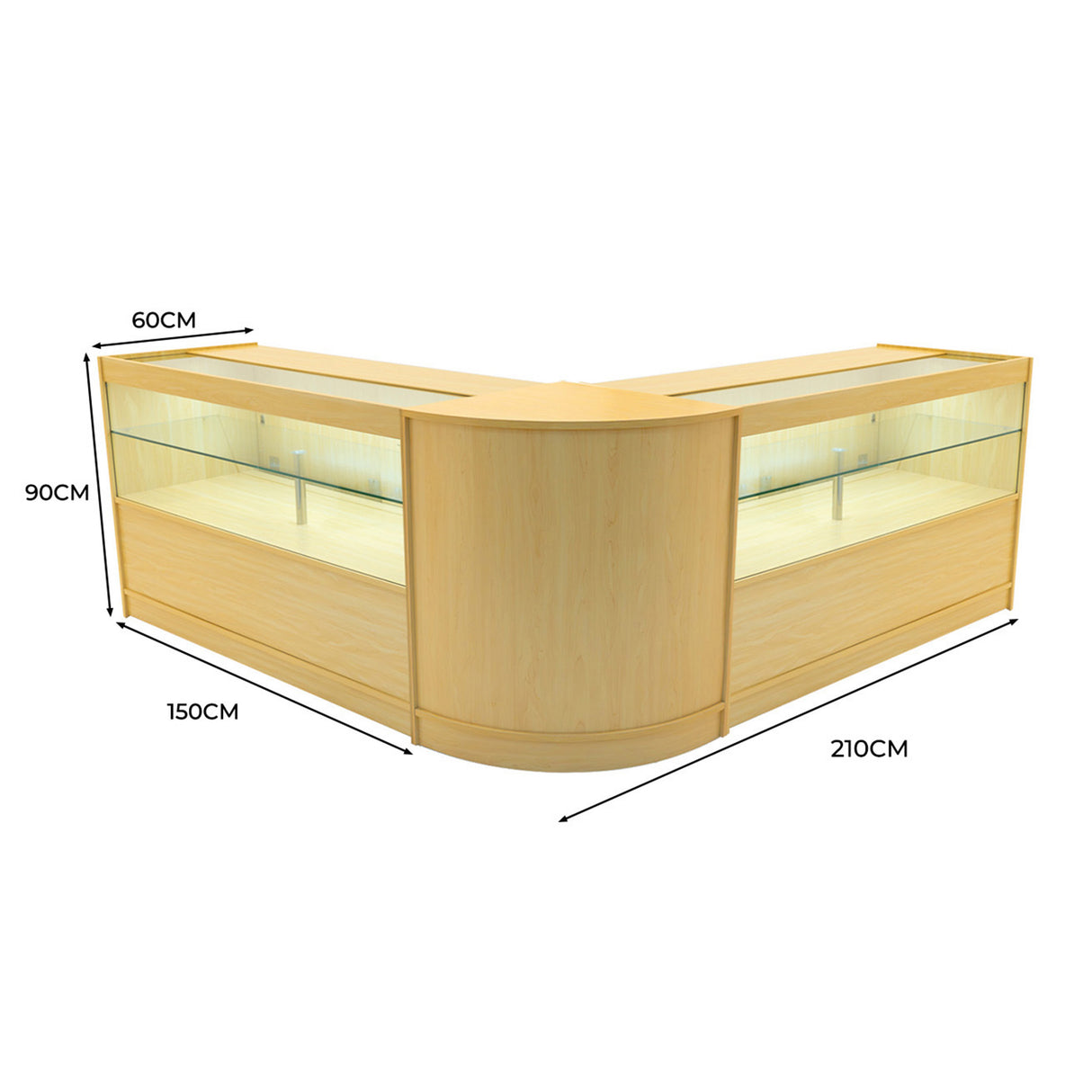 Selene LED Winkel Toonbank Set CM60 & 2 x C1500 - Esdoorn