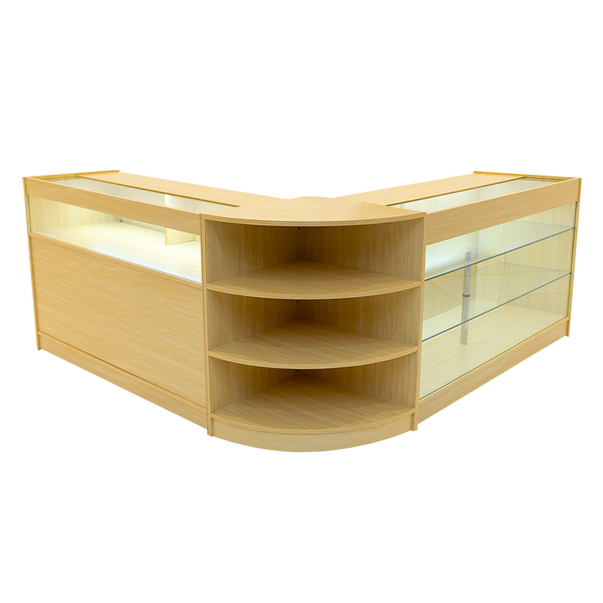 Demeter LED Winkel Toonbank Set K1500, B1500 & LM60 - Esdoorn