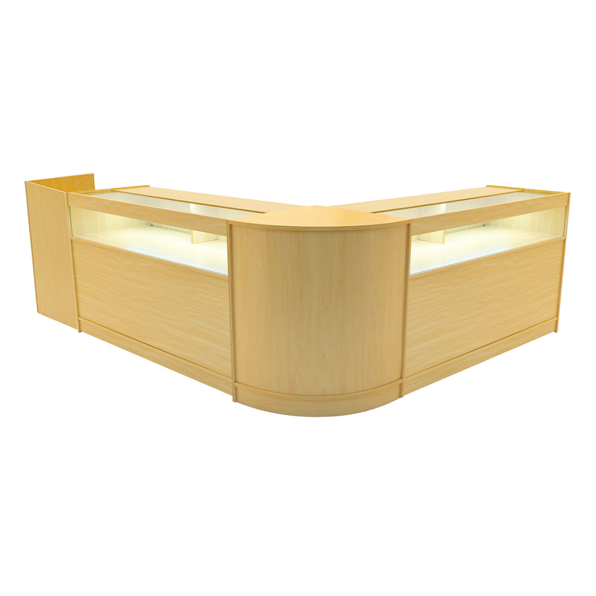 Luna LED Winkel Toonbank Set CM60, TB60 & 2 x B1500 - Esdoorn