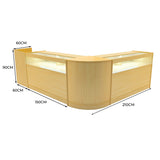 Luna LED Winkel Toonbank Set CM60, TB60 & 2 x B1500 - Esdoorn