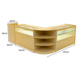 Europa LED Winkel Toonbank Set B1500, C1500, TB60 & LM60 - Esdoorn